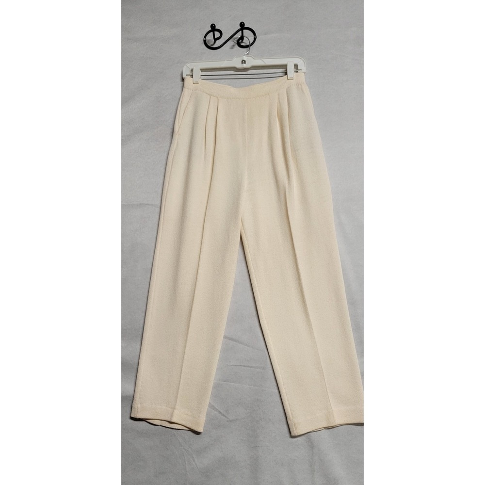 Cream St John Basics Knit Pants With Stretcy And Side Pockets Waist Size 6